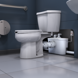 Office renovation opts for cost-effective Qwik Jon above-floor plumbing system image
